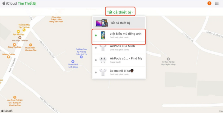 Cách xoá iCloud cũ trên iPhone qua website iCloud bước 3